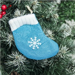 Носок для подарка "Снежинка" 9*11,5 см, голубой