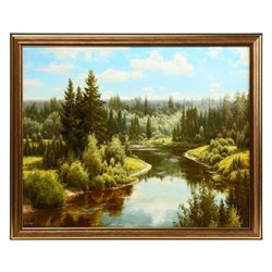 Картина "Речка в долине" 39х32 см