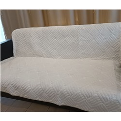 Дивандек накидка на диван велюровая 180/210 Геометрия ,крем