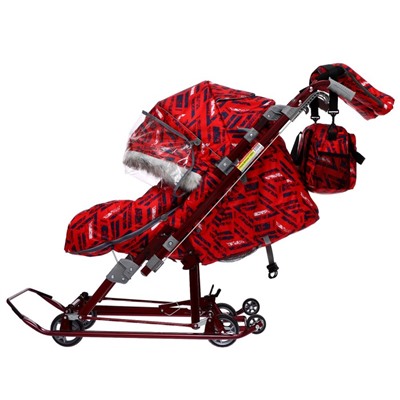 Санки-коляска «Ника Детям НД7-8S спортивный», цвет красный
