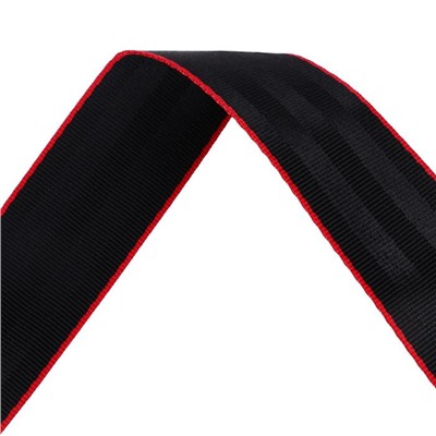 Нейлоновая лента, ремень 4.8 см × 3 м, черный с красным кантом