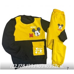 Детский костюм кофта микки и брюки черно-желтый XI