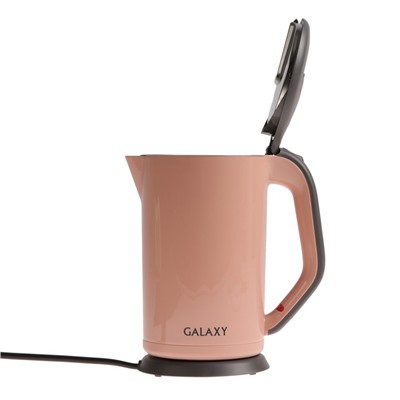 Чайник электрический Galaxy GL 0330, пластик, колба металл, 1.7 л, 2000 Вт, розовый