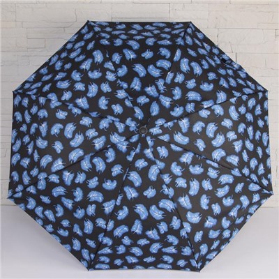 Зонт полуавтоматический «Пёрышки», 3 сложения, 8 спиц, R = 49 см, цвет МИКС